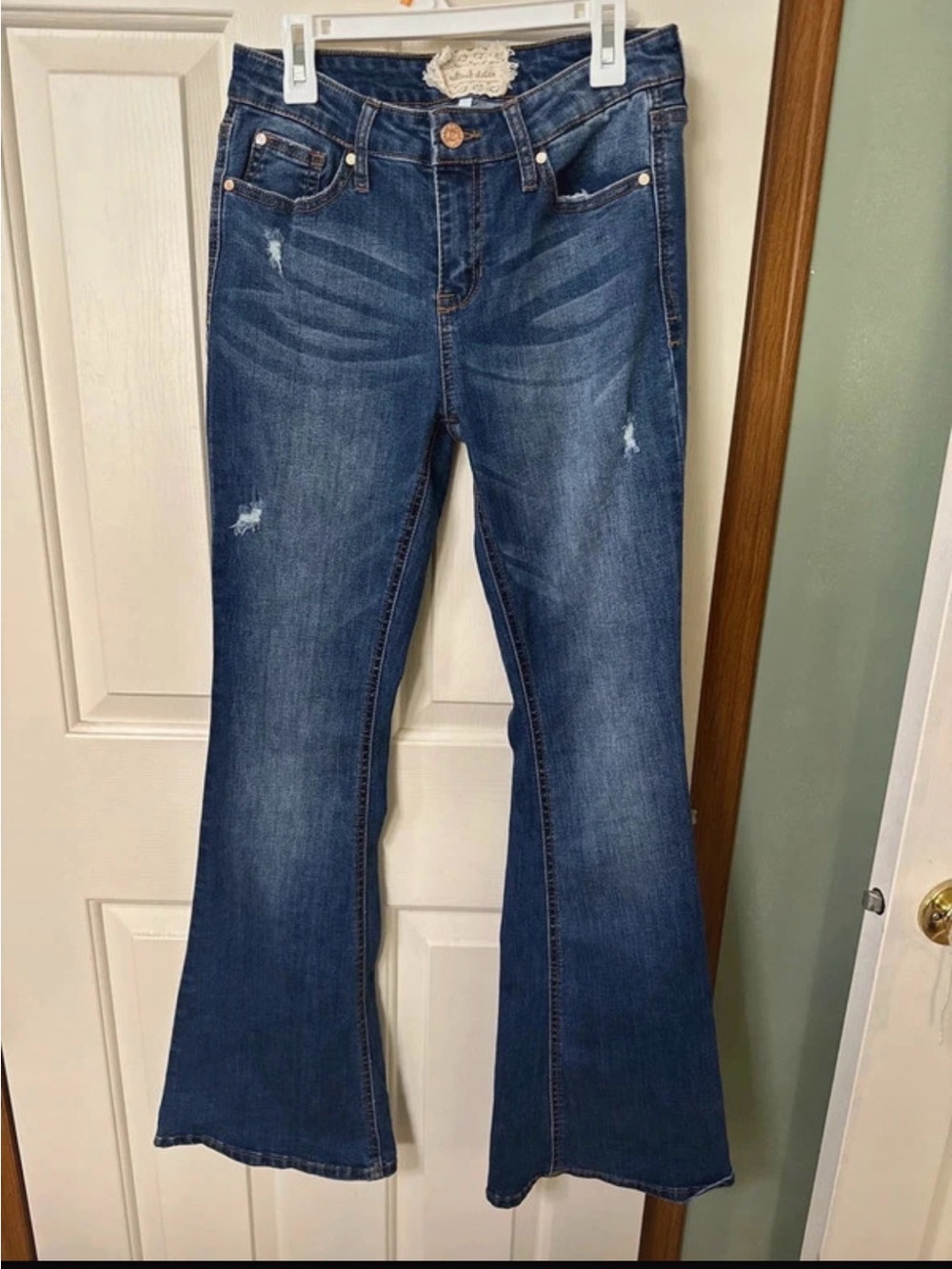 Altar’d State Dark Blue Women's Flared Jeans - Classic Denim